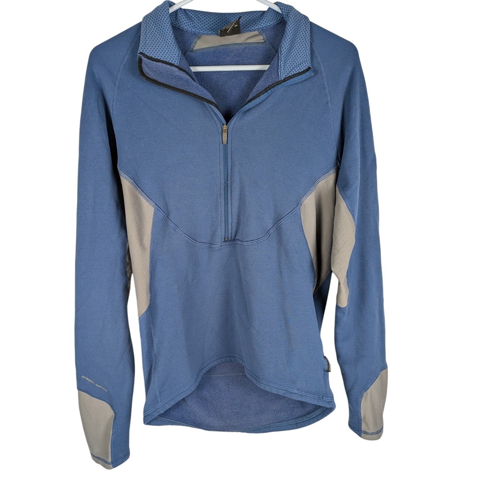 Nike ACG Dri Fit Blue/GrayActive Quarter Zip Hiking Shirt Men's Size Medium